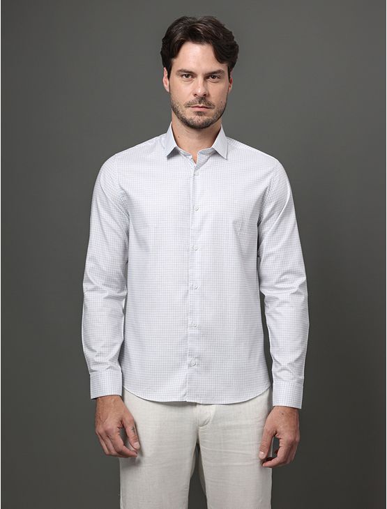 Camisa Masculina Slim Pima Cotton Calvin Klein - Branco Camisa Masculina Slim Pima Cotton Calvin Klein Branco 2