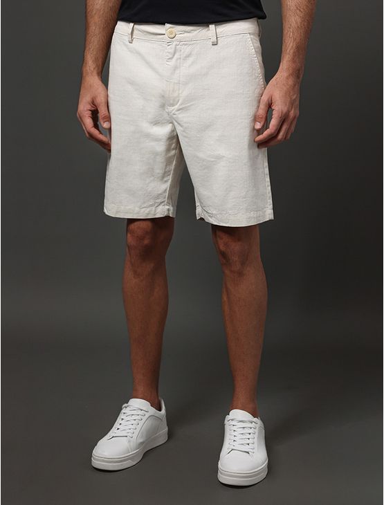 Bermuda Masculina Cotton Linen Calvin Klein - Off White Bermuda Masculina Cotton Linen Calvin Klein Off White 38