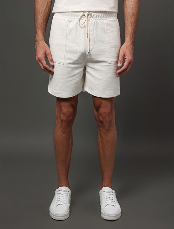 Bermuda Masculina Linho Diagonal Calvin Klein - Off White Bermuda Masculina Linho Diagonal Calvin Klein Off White p