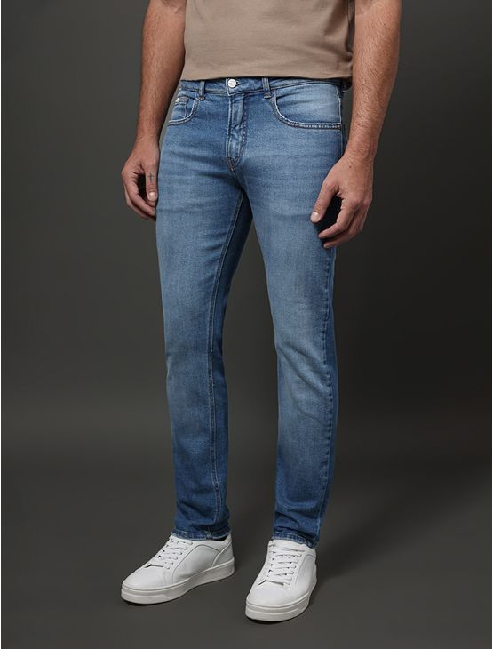 Calça Jeans Masculina Skinny 5 Pockets Calvin Klein - Azul Médio Calça Jeans Masculina Skinny 5 Pockets Calvin Klein Azul Médio 48