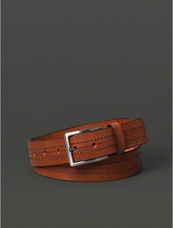 Cinto Masculino Pespontado Calvin Klein - Havana Cinto Masculino Pespontado Calvin Klein Havana 100