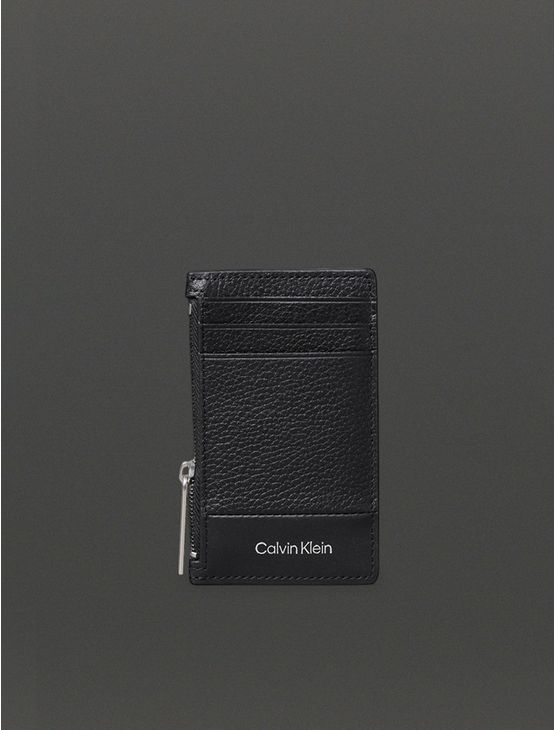 Porta Cartão Masculino Couro Com Zíper Calvin Klein – Preto Porta Cartão Masculino Couro Com Zíper Calvin Klein Preto u