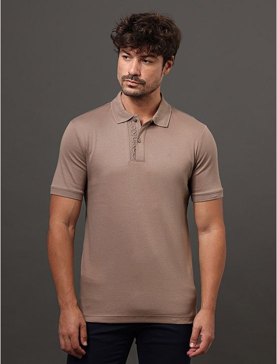 Polo Masculina Liquid Touch Calvin Klein - Caqui Medio Polo Masculina Liquid Touch Calvin Klein Caqui Medio g