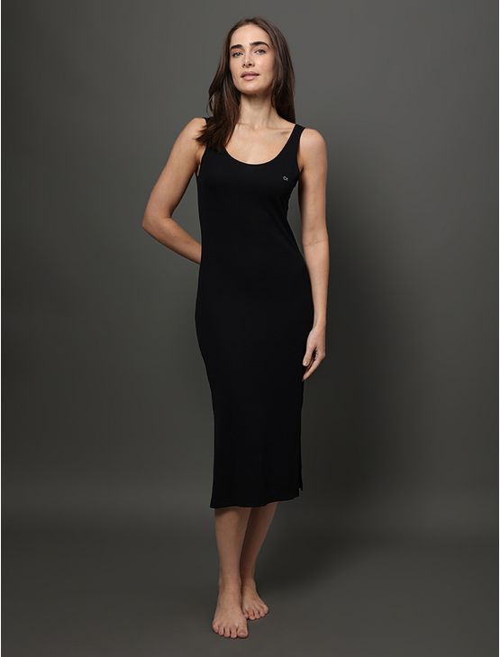 Camisola Feminina Cavada Fendas Viscolight Calvin Klein Underwear - Preto Camisola Feminina Cavada Fendas Viscolight Calvin Klein Underwear Preto g
