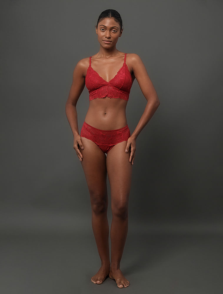 Sutiã Triângulo Bridal Lace Calvin Klein Underwear - Vermelho