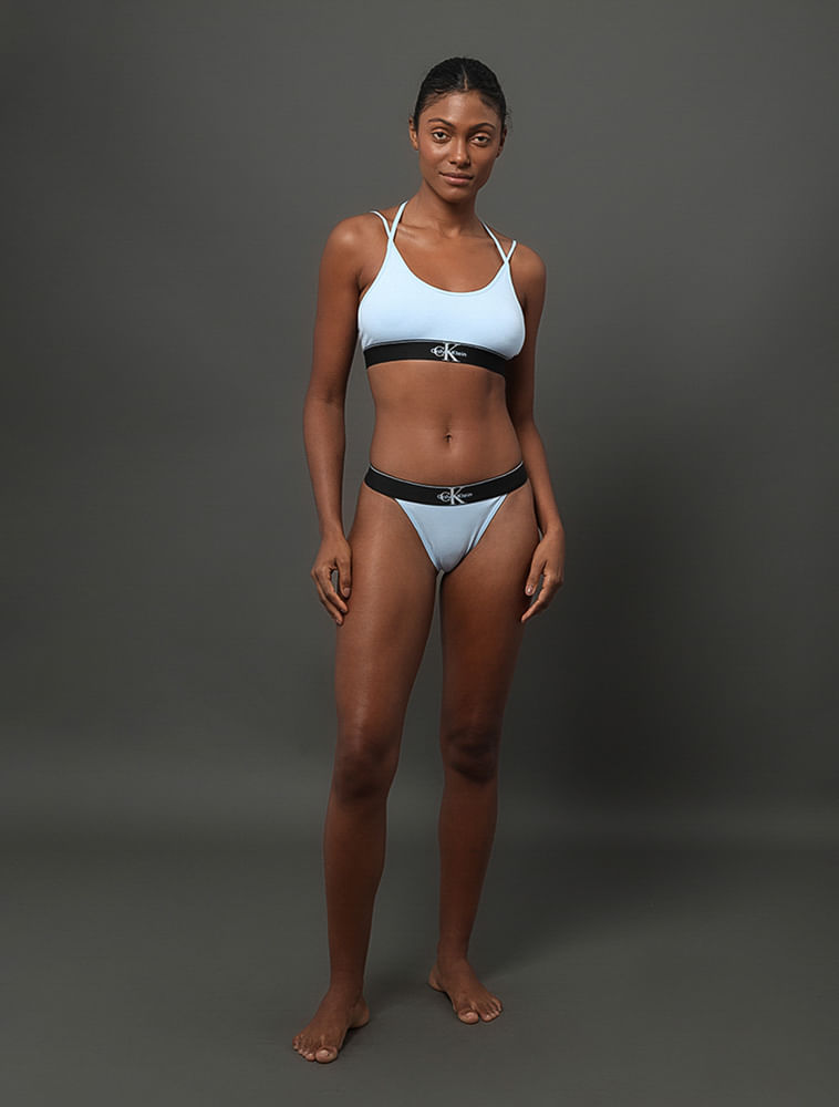 Top Feminino Cotton Monogram Calvin Klein Underwear - Azul Claro