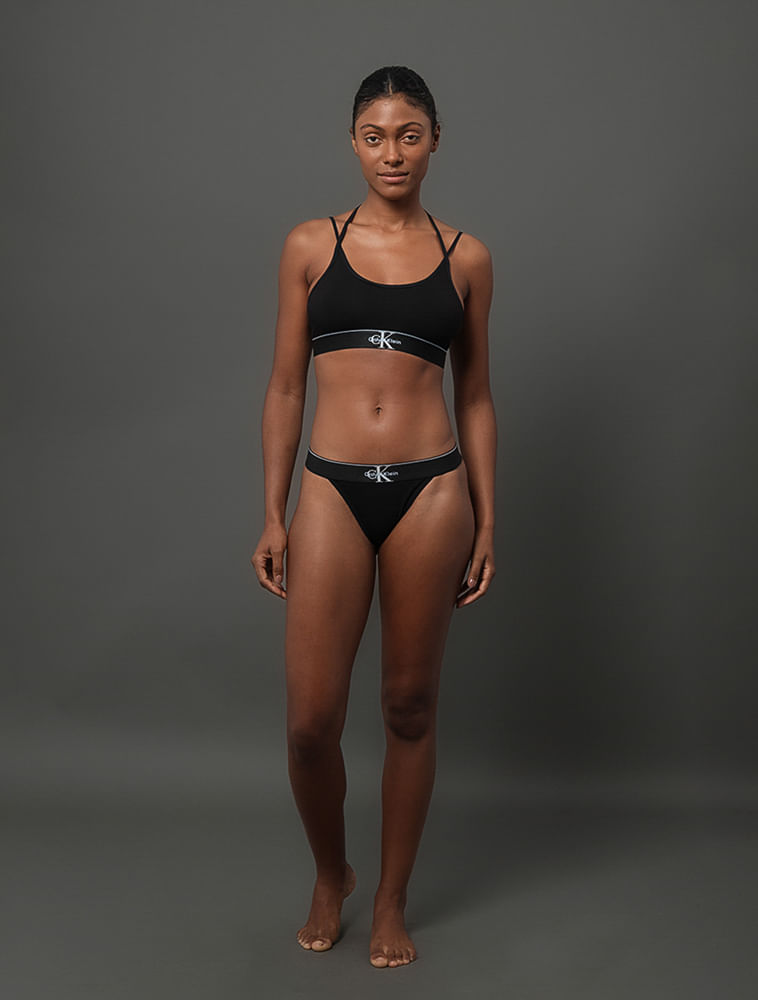 Top Feminino Cotton Monogram Calvin Klein Underwear - Preto