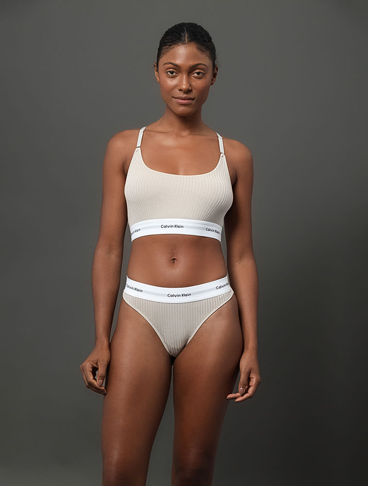 Top Nadador Feminino Modal Modern Calvin Klein Underwear - Areia