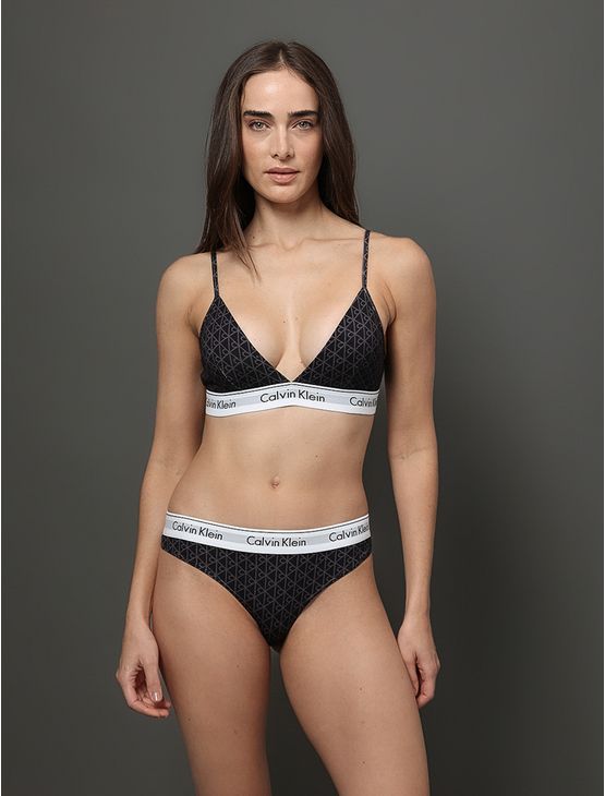 Top Feminino Estampado Modern Cotton Calvin Klein Underwear - Preto Top Feminino Estampado Modern Cotton Calvin Klein Underwear Preto p