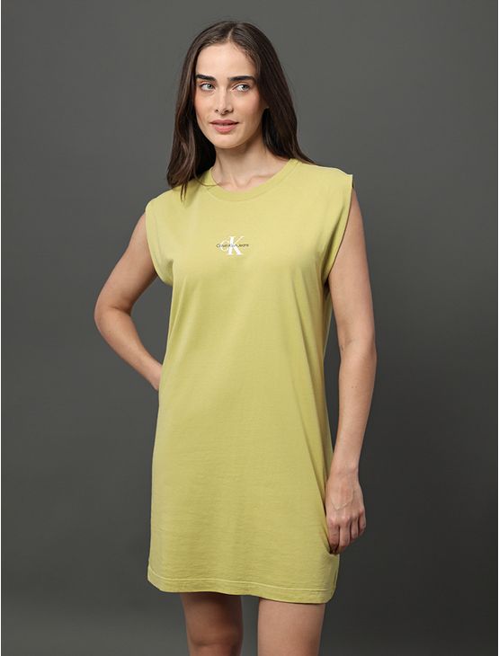 Vestido Feminino Malha Muscle Tee Calvin Klein Jeans - Verde Pistache Vestido Feminino Malha Muscle Tee Calvin Klein Jeans Verde Pistache Pp