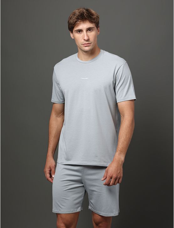 Pijama Masculino Manga Curta e Bermuda Pima Cotton - Light Grey Pijama Masculino Manga Curta e Bermuda Pima Cotton Light Grey m
