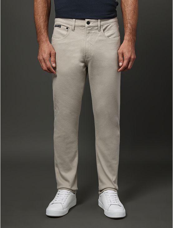 Calça Masculina Slim 5 Pockets Calvin Klein Jeans - Caqui Claro Calça Masculina Slim 5 Pockets Calvin Klein Jeans Caqui Claro 40