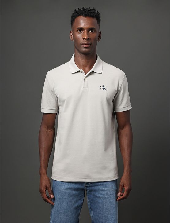 Polo Masculina Loog Re Issue Calvin Klein Jeans - Caqui Claro Polo Masculina Loog Re Issue Calvin Klein Jeans Caqui Claro Pp