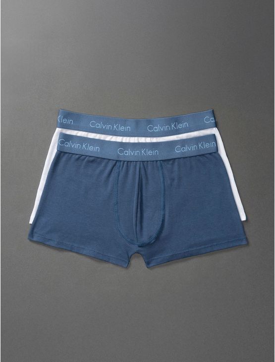 Kit 2 Cuecas Menino Trunk Classic Calvin Klein Underwear - Azul Medio/Azul Claro Kit 2 Cuecas Menino Trunk Classic Calvin Klein Underwear Azul Medio/Azul Claro 8/10