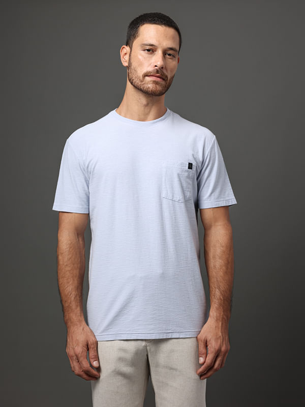 Camiseta Masculina Flamê com Bolso Calvin Klein Jeans - Lavanda