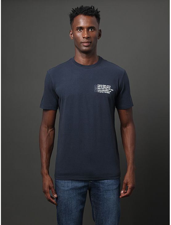 Camiseta Masculina Ny Address Calvin Klein Jeans - Marinho Camiseta Masculina Ny Address Calvin Klein Jeans Marinho p