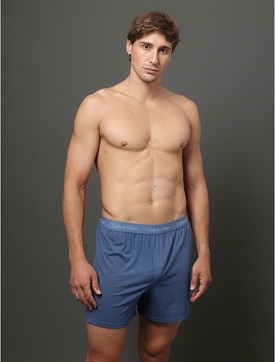 Cueca Samba Canção de Modal Calvin Klein Underwear - Azul Medio/Azul Claro Cueca Samba Canção de Modal Calvin Klein Underwear Azul Medio/Azul Claro p