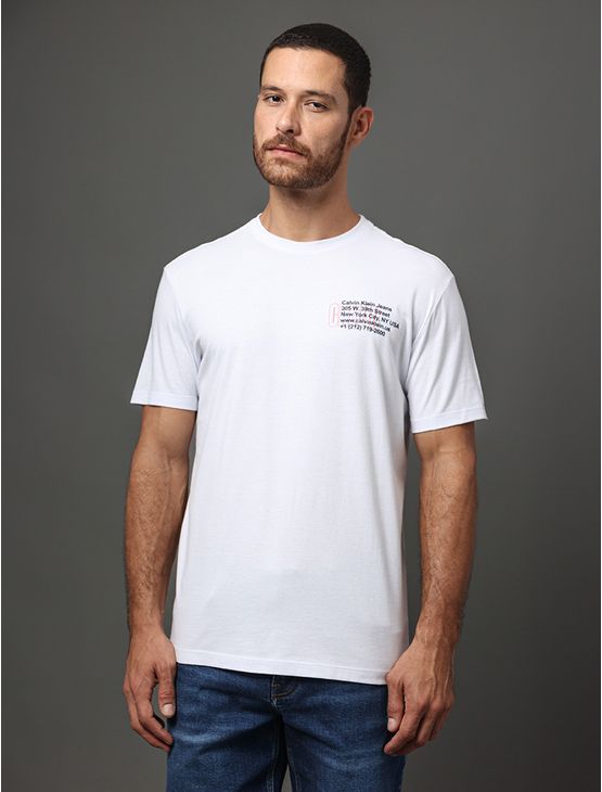 Camiseta Masculina Ny Address Calvin Klein Jeans - Branco Camiseta Masculina Ny Address Calvin Klein Jeans Branco g