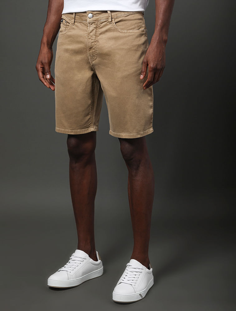 Bermuda Masculina Color Moletom Calvin Klein Jeans - Caqui Medio