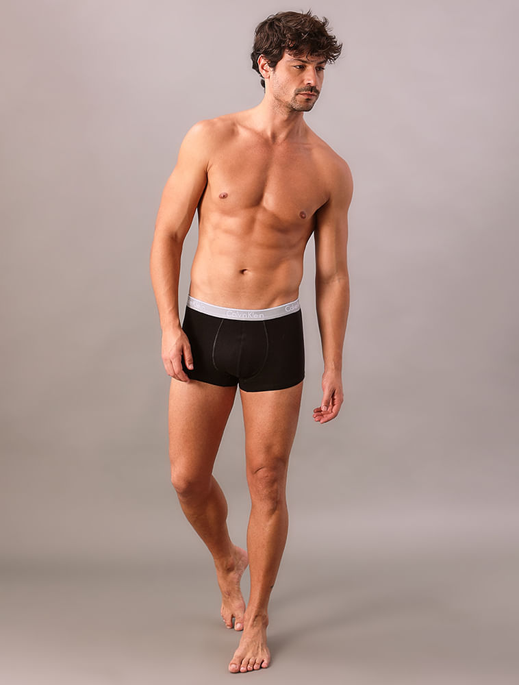 Kit 2 Underwear Trunk Cintura Baixa de Algodão Clássica Cuecas Calvin Klein - Preto