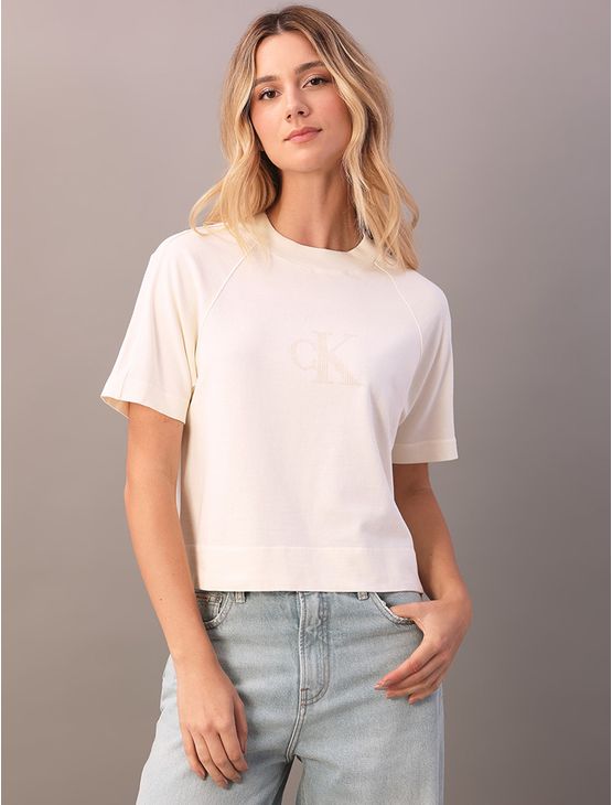 Camiseta Calvin Klein Jeans Feminino Silk Riscas