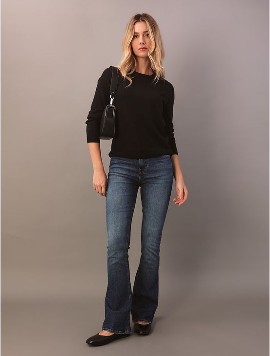 Tricot Feminino Cashmere Calvin Klein Jeans - Preto Tricot Feminino Cashmere Calvin Klein Jeans Preto m