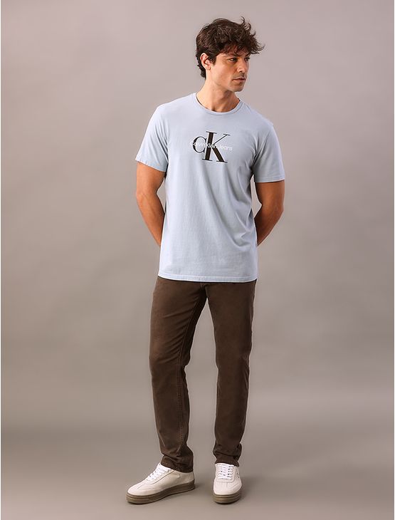 Camiseta Manga Curta Calvin Klein Jeans Masculino Re Issue - Azul Bebe Camiseta Manga Curta Calvin Klein Jeans Masculino Re Issue Azul Bebe Gg