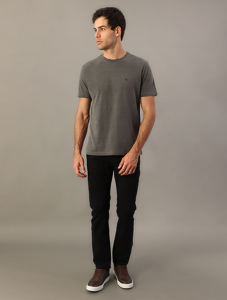 Camiseta Masculina Logo Monogram Calvin Klein Jeans - Chumbo