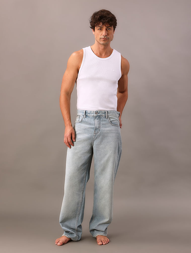 Regata Calvin Klein Jeans Masculino Ribana Logo Monograma - Branco