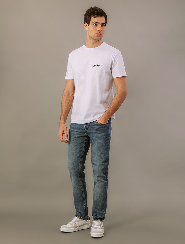 Camiseta Manga Curta Calvin Klein Jeans Masculino Logo College - Branco - Camiseta Manga Curta Calvin Klein Jeans Masculino Logo College Branco Ggg