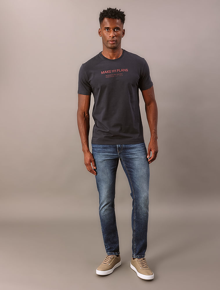 Camiseta Manga Curta Calvin Klein Jeans Masculino Make New Plans - Marinho