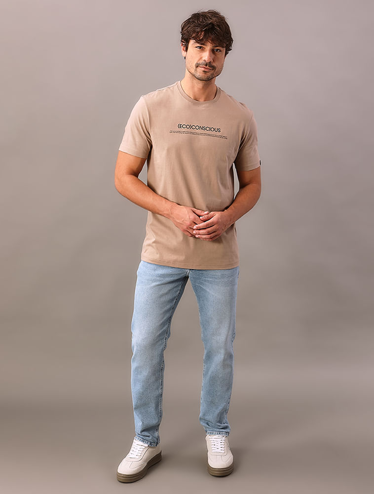 Camiseta Manga Curta Calvin Klein Jeans Masculino (Eco) Conscious - Caqui Medio