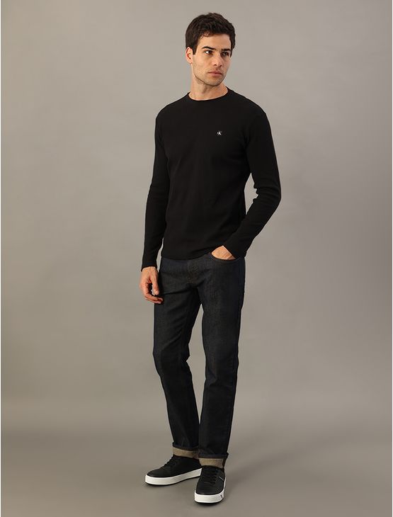 Camiseta Manga Longa Calvin Klein Jeans Masculino Quadrile - Preto Camiseta Manga Longa Calvin Klein Jeans Masculino Quadrile Preto Pp