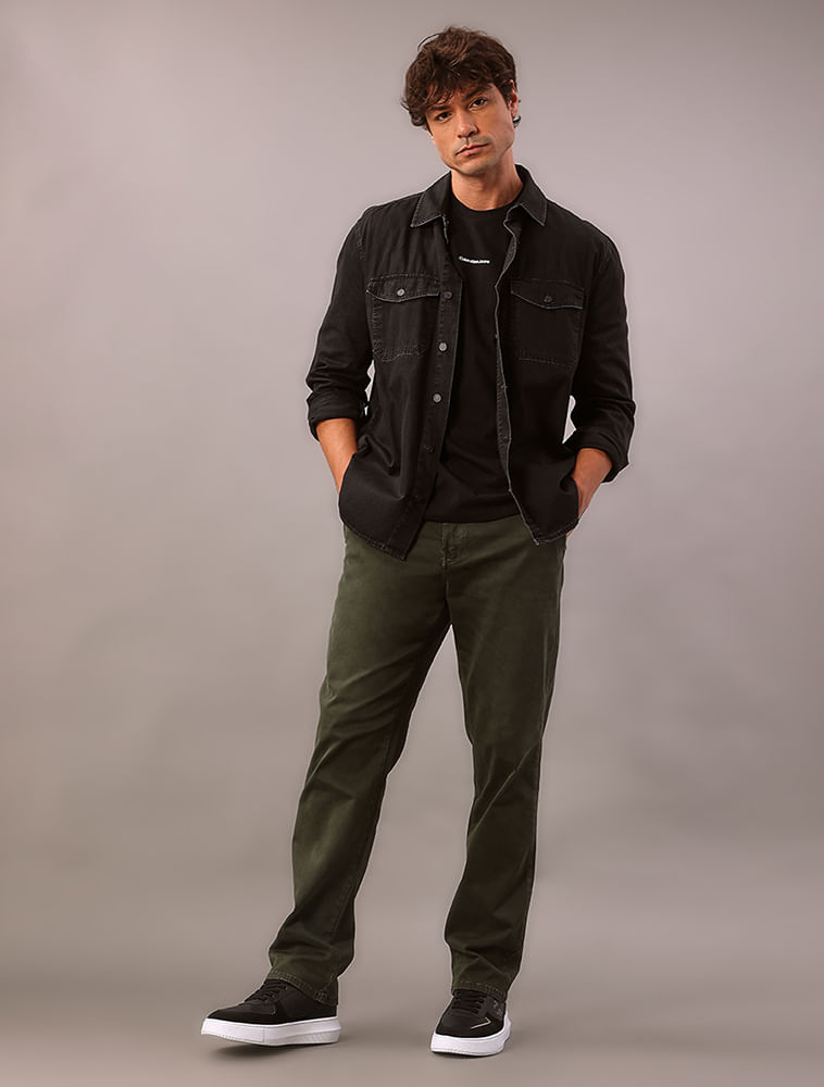 Calça Color Slim Chino - Militar