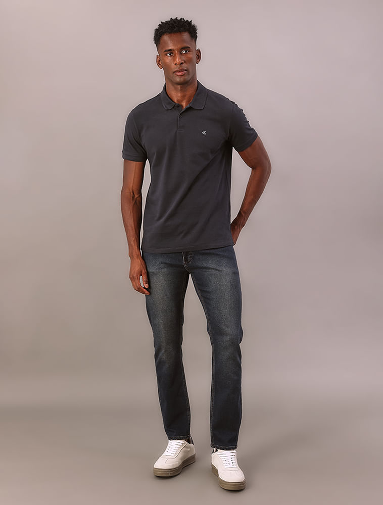 Calça Jeans Slim Moletom 5 Pockets - Marinho