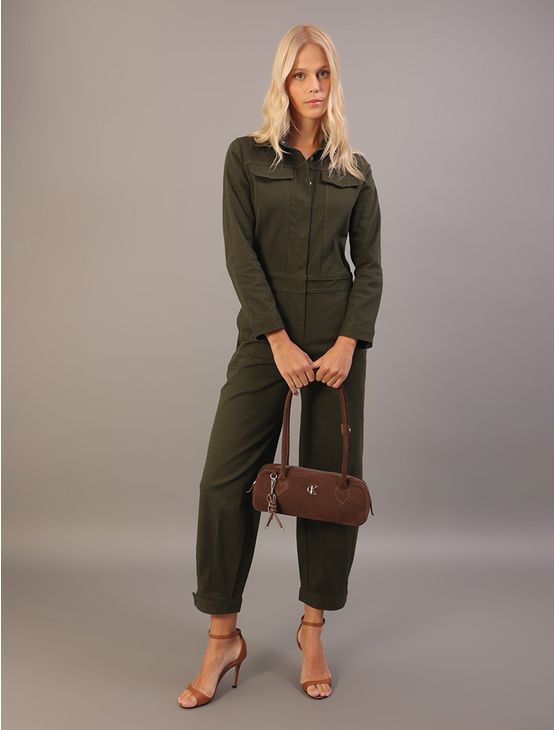 Macacão Calvin Klein Jeans Feminino Manga Longa Sarja - Militar Macacão Calvin Klein Jeans Feminino Manga Longa Sarja Militar 42
