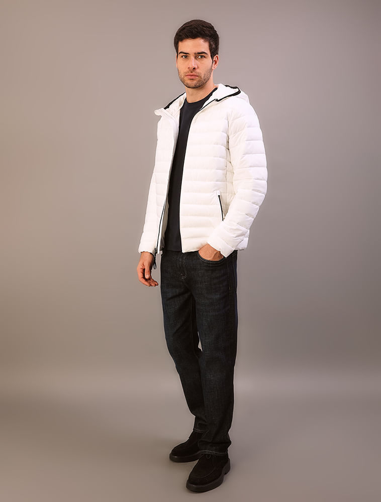 Jaqueta Masculina Calvin Klein Jeans Matelassê Com Capuz - Branco 2