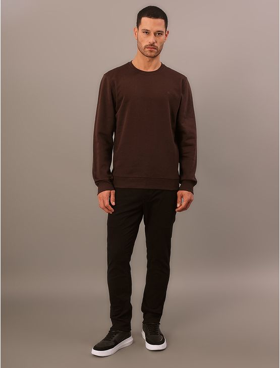 Casaco Moletom Calvin Klein Jeans Masculino Calvin Klein Bordado - Cafe Casaco Moletom Calvin Klein Jeans Masculino Calvin Klein Bordado Cafe m