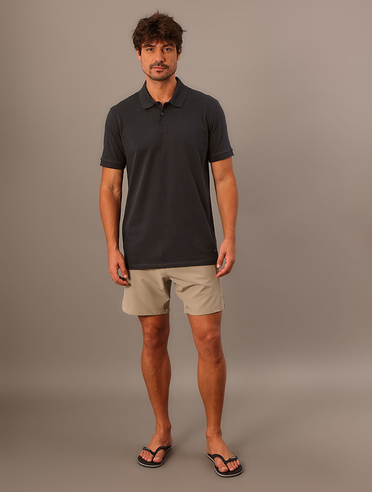 Polo Masculina Gola Retilínea Calvin Klein - Azul Marinho