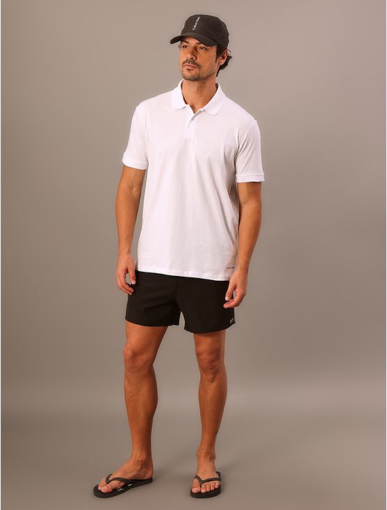 Polo Masculina Manga Curta Calvin Klein Swimwear - Branco Polo Masculina Manga Curta Calvin Klein Swimwear Branco g