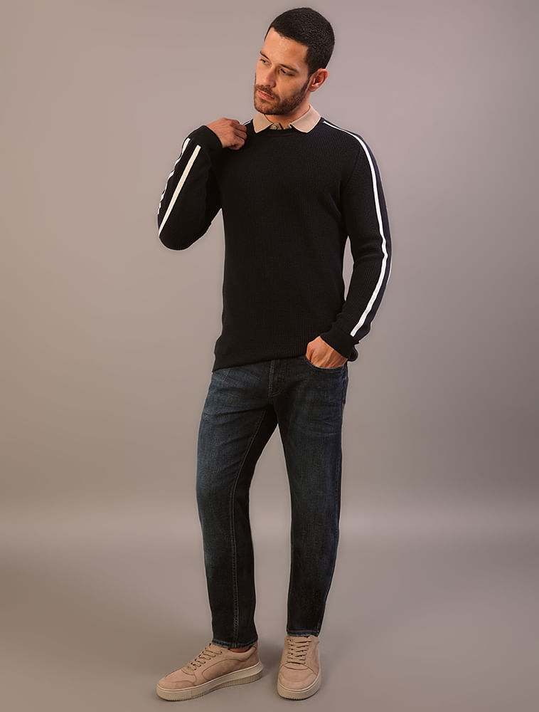 Tricot Masculino Calvin Klein Jeans Stripes - Marinho