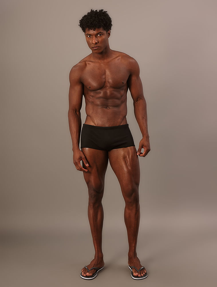 Sunga Trunk Básica Lisa Swimwear Calvin Klein - Preto