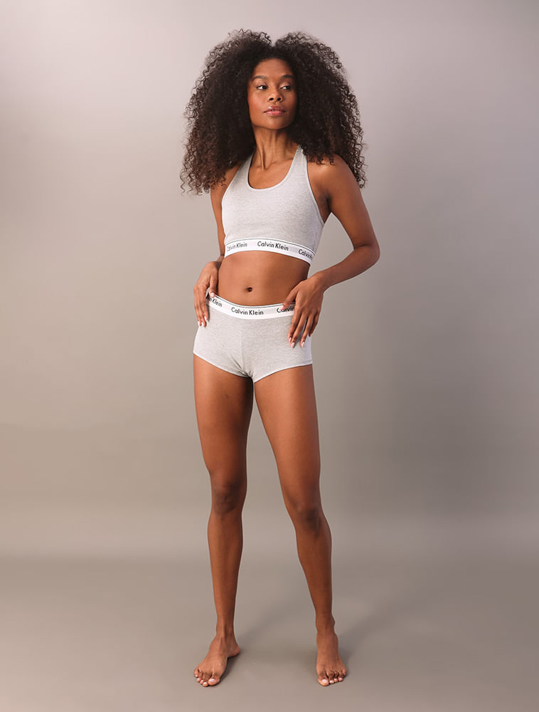 Calcinha Boyshort Modern Cotton Calvin Klein Underwear - Mescla