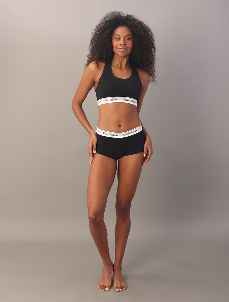 Calcinha Boyshort Modern Cotton Calvin Klein Underwear - Preto