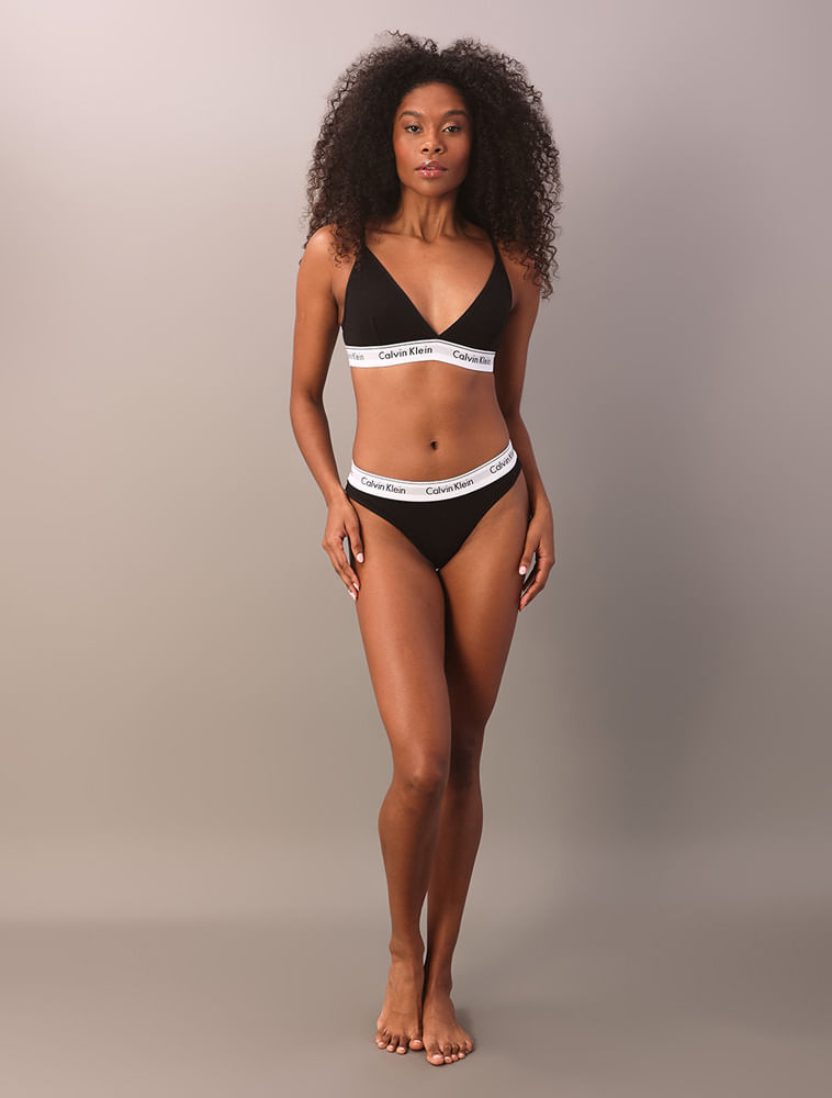 Top Triangulo Modern Cotton Calvin Klein Underwear - Preto