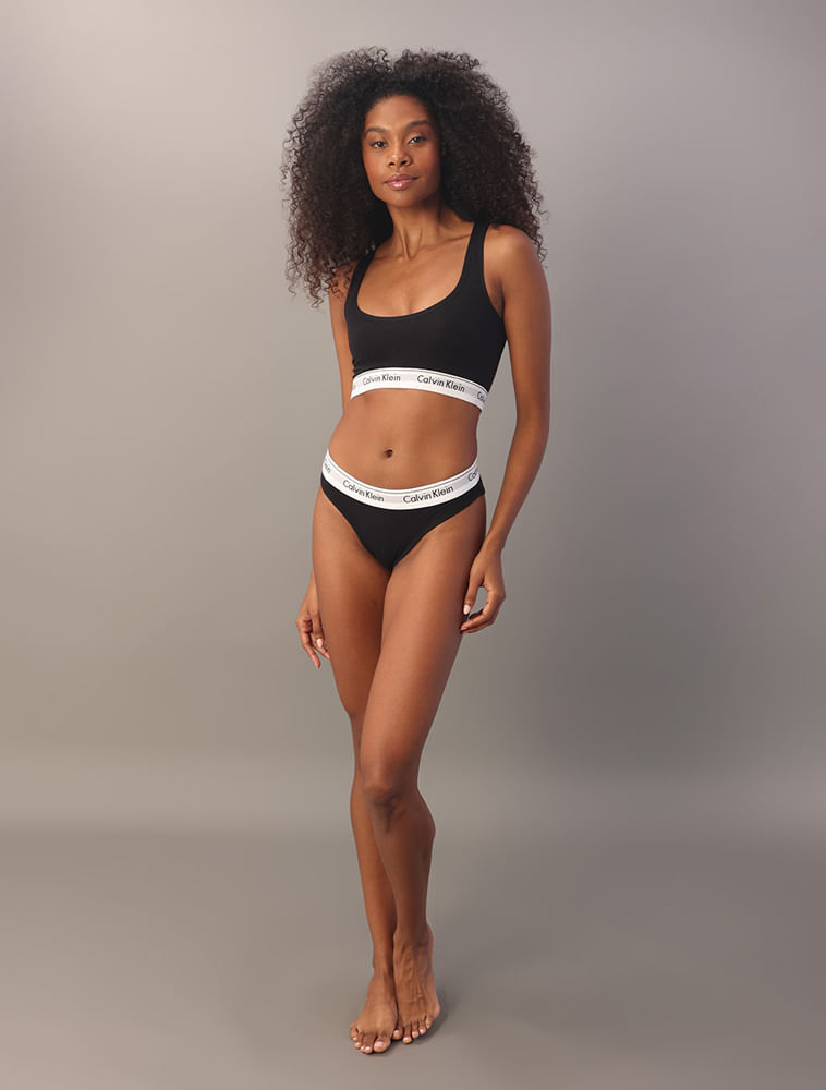 Top Alongado Modern Cotton Calvin Klein - Preto