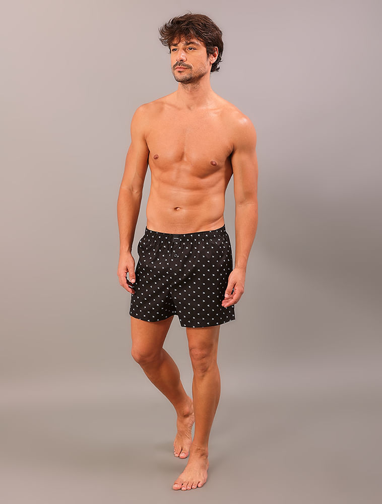 Cueca Samba Canção Modern Print Diamond Calvin Klein Underwear - Preto
