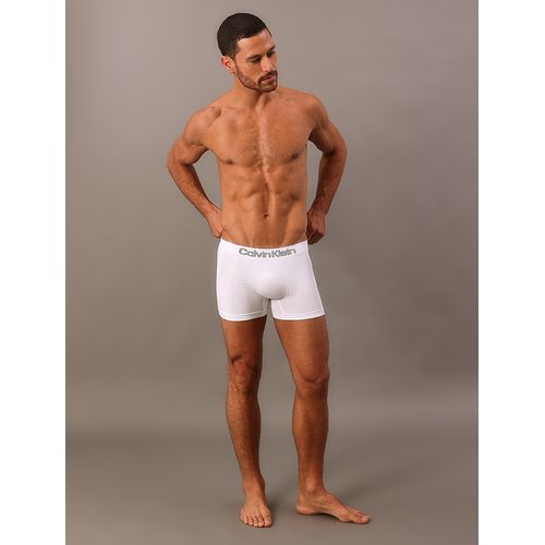 Kit 3 Underwear Trunk sem Costura Microfibra Cintura Baixa Cueca Calvin Klein - Branco