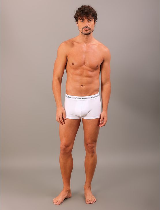 Kit 3 Underwear Low Rise Trunk Classic Cintura Baixa Com Elastano Cuecas Calvin Klein - Branco Kit 3 Underwear Low Rise Trunk Classic Cintura Baixa Com Elastano Cuecas Calvin Klein Branco s