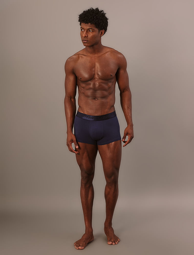 Cueca Low Rise Trunk Pima Cotton Calvin Klein Underwear - Marinho